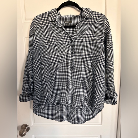 Toad and Co‎ Blue Gingham ORGANIC Cotton shirt Women’s Size M - Picture 1 of 9